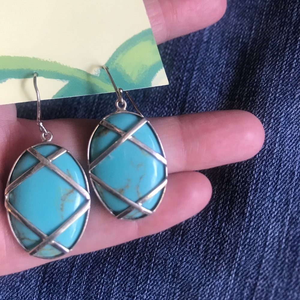 Sterling silver and turquoise dangle earrings